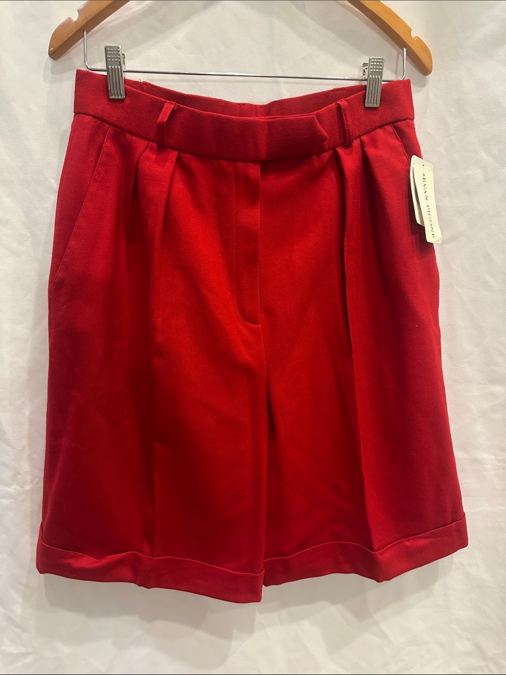 Evan Picone Red Tailored Bermuda Shorts